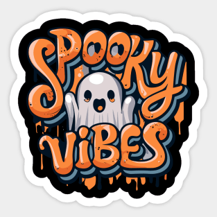 Cute Halloween Ghost Graffiti Spooky Vibes Sticker